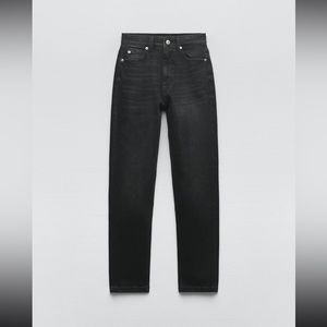 Zara mom fit high rise black jeans size USA 08 new with tags